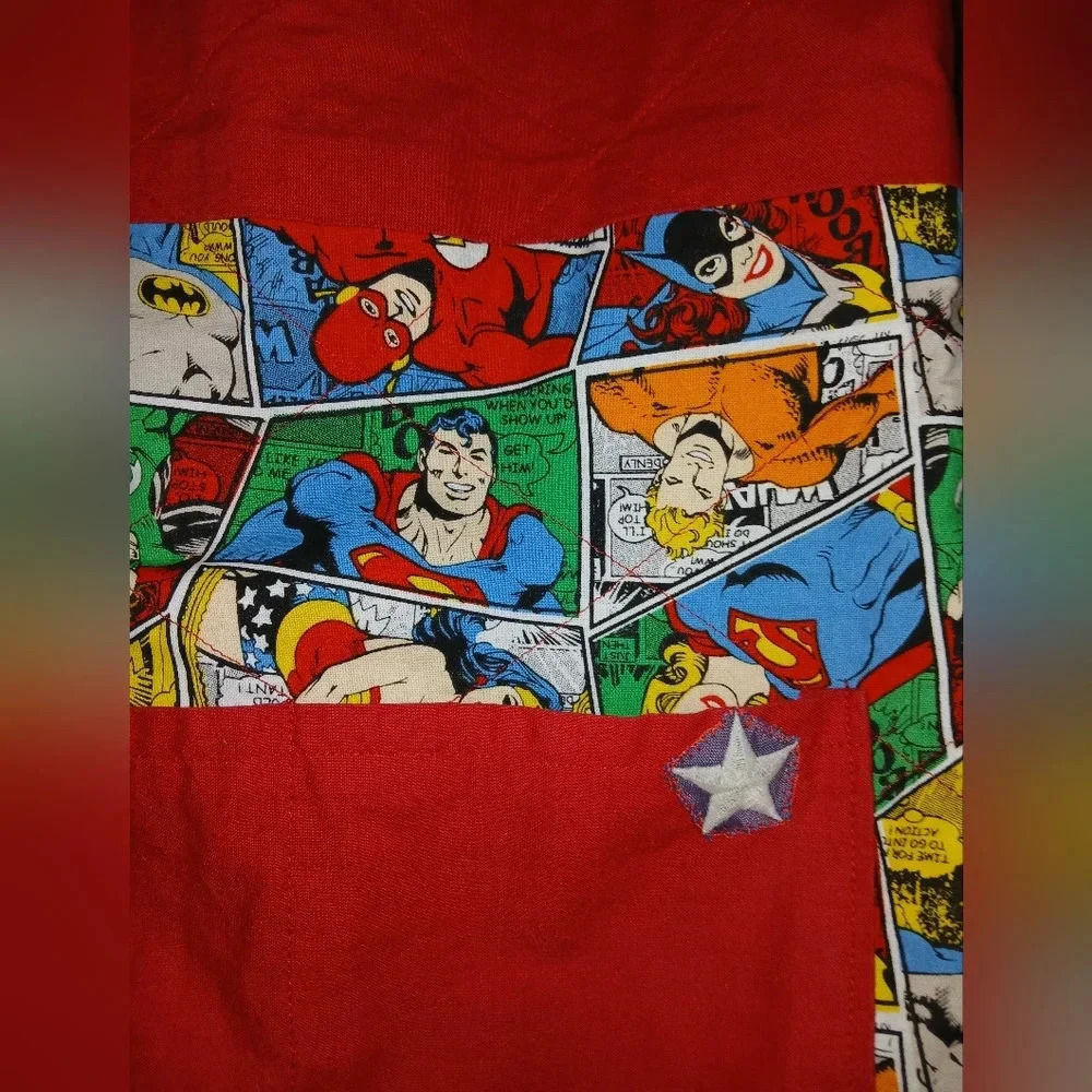 DC Hero's red handmade tote bag action figures,superman wonderwoman - Picture 3 of 7